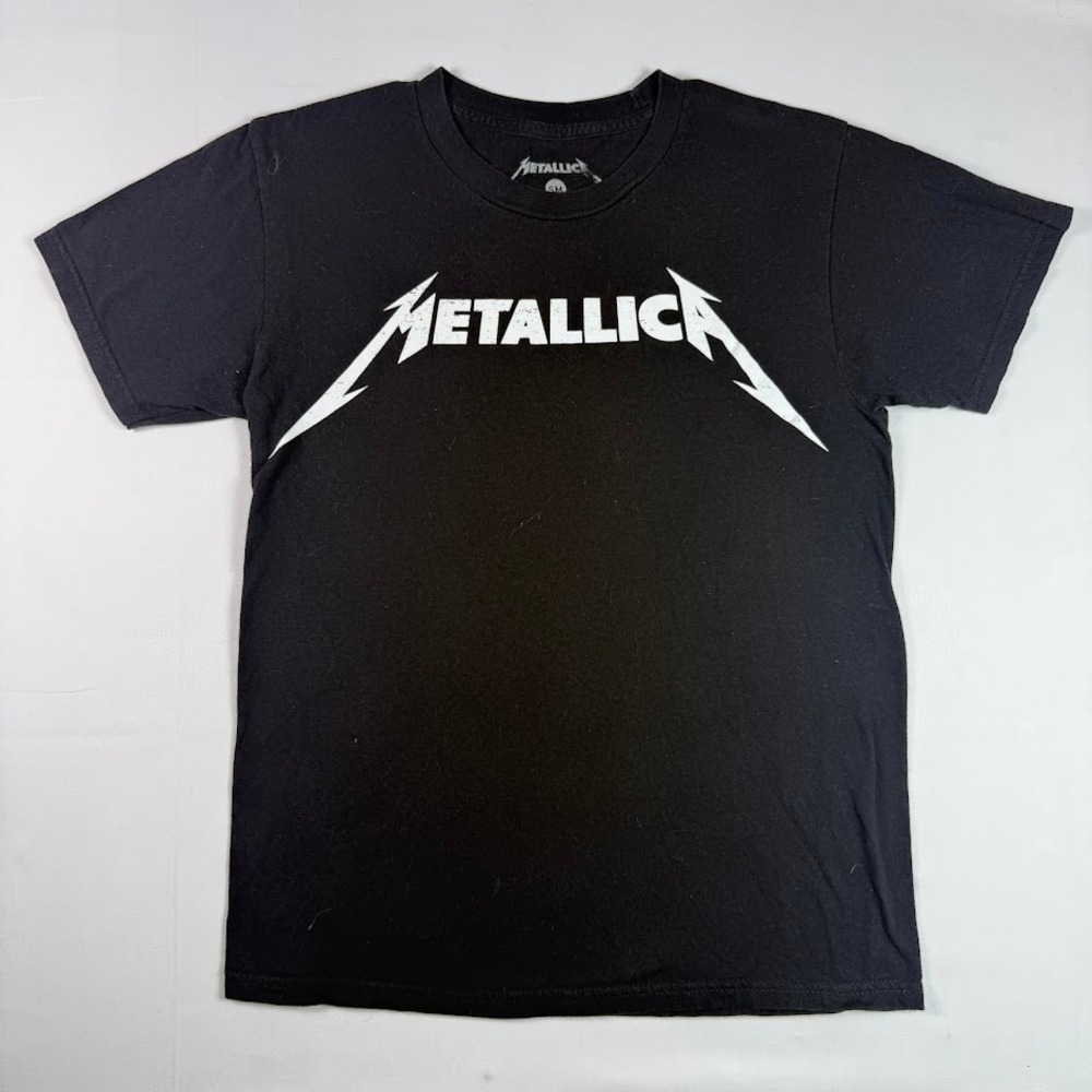 Metallica Black Graphic Logo T-Shirt Short Sleeve Crew Neck Men Size Small